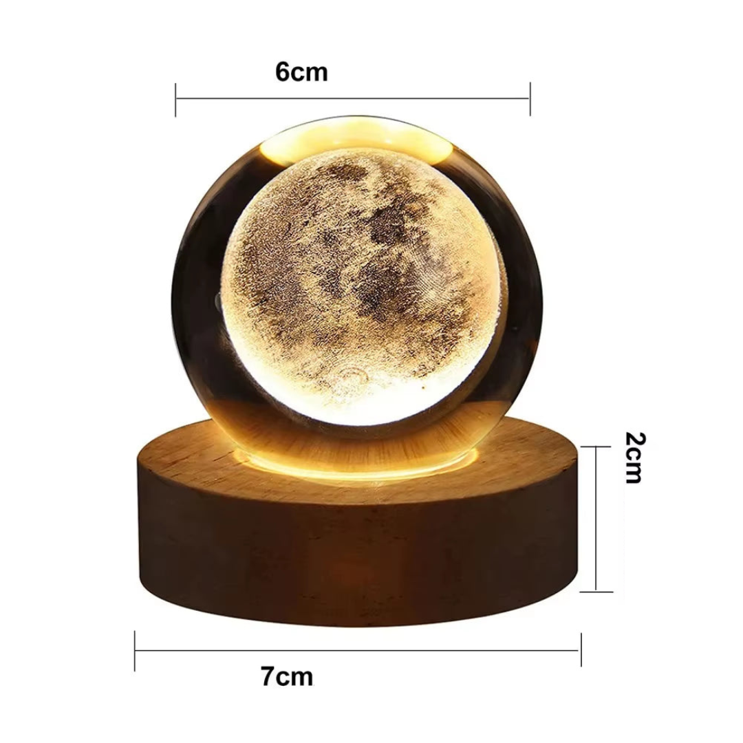 Esfera de Luz 3D Lunaris. Lámpara diseño de Luna y Saturno. Gran iluminación, peso y calidad.