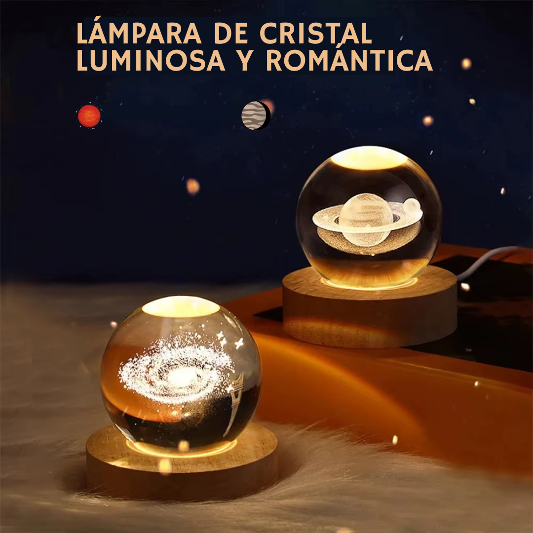 Esfera de Luz 3D Lunaris. Lámpara diseño de Luna y Saturno. Gran iluminación, peso y calidad.