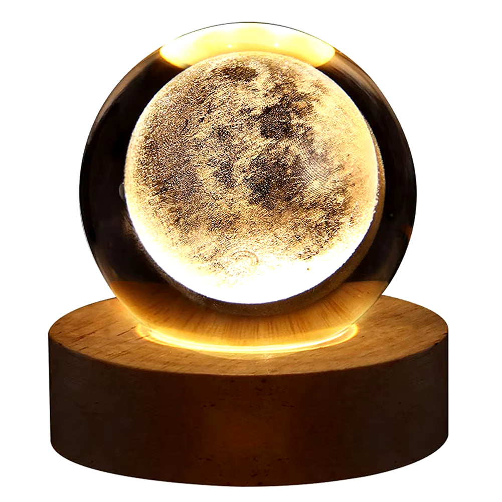 Unique 3D Crystal Ball Lamp with Galaxy and Planetary Projections USB Night Light for Cozy Atmosphere Plasma Ball